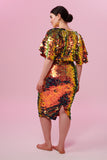 FLORENCE SEQUIN CAPE TOP - EMBER