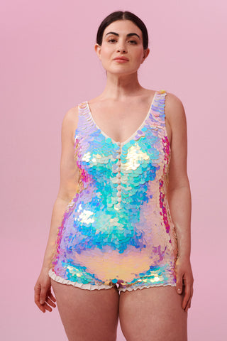 SEA CIRCUS SEQUIN PLAYSUIT - OPAL