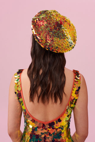 GRACE SEQUIN BERET - EMBER