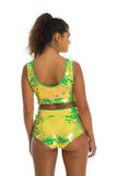 rosa bloom angelica gigi hot pants in lime green festival sequins